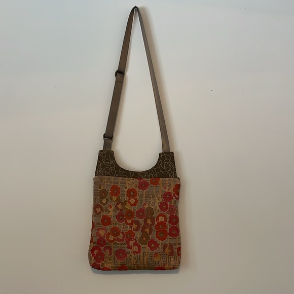 Maruca Café Sling Fabric Adjustable Crossbody Handbag Handmade Pockets Zipper - Picture 5 of 10